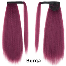 Load image into Gallery viewer, MyDiva Afro Long Straight Puff Ponytail Hair Extension Natural Synthetic Perm Yaki Hairpiece Drawstring Ponytails Elastic Band