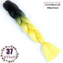 Load image into Gallery viewer, AILIADE 24 inch Jumbo Braids Long Ombre Synthetic High Temperature Braiding Kanekalon Hair Extensions African White Black Women