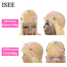 Load image into Gallery viewer, Peruvian Body Wave 613 Lace Closure Wig 150% Density ISEE HAIR Body Wave Honey Blonde 13X4 Lace Front Human Hair Wigs For Women