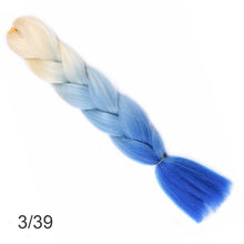 Load image into Gallery viewer, 24Inch Synthetic Long Jumbo Ombre Braiding Hair  For Women Colorful Braids 100g Rainbow Hair Gray  Black Trend Way