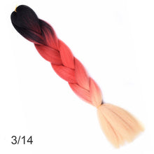 Load image into Gallery viewer, 24Inch Synthetic Long Jumbo Ombre Braiding Hair  For Women Colorful Braids 100g Rainbow Hair Gray  Black Trend Way