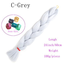 Load image into Gallery viewer, Ombre Jumbo Braids Hair 24inch 100g Synthetic Braiding Hair Crochet Braid Hair Extension  for Women Blond Brown Pink Purple