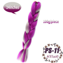 Load image into Gallery viewer, AILIADE 24 inch Jumbo Braids Long Ombre Synthetic High Temperature Braiding Kanekalon Hair Extensions African White Black Women
