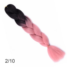 Load image into Gallery viewer, 24Inch Synthetic Long Jumbo Ombre Braiding Hair  For Women Colorful Braids 100g Rainbow Hair Gray  Black Trend Way