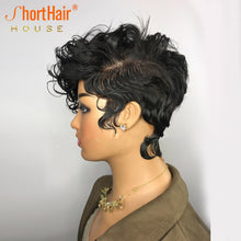 Load image into Gallery viewer, Short Curly Human Hair Wigs For Girls Pxie Cut Lace Front Wigs For Black Women Pre plucked Cheap HD Lace Wig Glueless