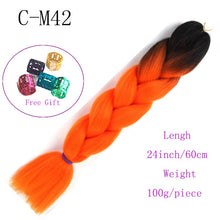 Load image into Gallery viewer, Ombre Jumbo Braids Hair 24inch 100g Synthetic Braiding Hair Crochet Braid Hair Extension  for Women Blond Brown Pink Purple