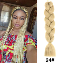 Load image into Gallery viewer, 24'' 100G Synthetic Jumbo Braiding Hair Ombre Rainbow Hair Extensions Festival Jumbo Crochet Hair Weaving Box Braids Hairpieces