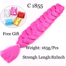 Load image into Gallery viewer, 41 inch Synthetic Braiding Hair 165g Crochet Jumbo Braids Hair Extensions 3pcs/lot Pure Color Orange Red  Yellow Purple