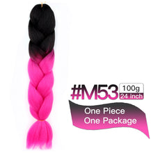 Load image into Gallery viewer, MSTN Synthetic Hair Ombre Long Straight Fake Braiding Hair Extension for Braids Jumbo Hair Hazel Braids Pink Hair Extensions