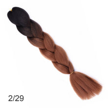 Load image into Gallery viewer, 24Inch Synthetic Long Jumbo Ombre Braiding Hair  For Women Colorful Braids 100g Rainbow Hair Gray  Black Trend Way
