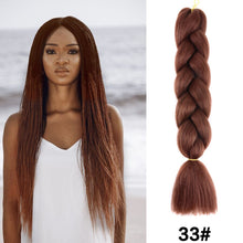 Load image into Gallery viewer, 24'' 100G Synthetic Jumbo Braiding Hair Ombre Rainbow Hair Extensions Festival Jumbo Crochet Hair Weaving Box Braids Hairpieces