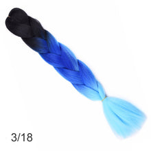 Load image into Gallery viewer, 24Inch Synthetic Long Jumbo Ombre Braiding Hair  For Women Colorful Braids 100g Rainbow Hair Gray  Black Trend Way