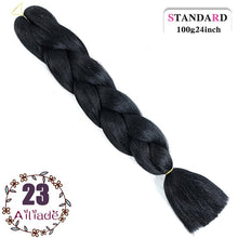 Load image into Gallery viewer, AILIADE 24 inch Jumbo Braids Long Ombre Synthetic High Temperature Braiding Kanekalon Hair Extensions African White Black Women