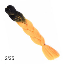 Load image into Gallery viewer, 24Inch Synthetic Long Jumbo Ombre Braiding Hair  For Women Colorful Braids 100g Rainbow Hair Gray  Black Trend Way