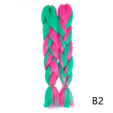 Load image into Gallery viewer, Aigemei 24'' Inter-color Jumbo Braids Long Synthetic Braiding Hair Crochet Braid Hair Extensions Red Yellow Blue Mix Color
