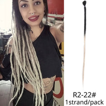 Load image into Gallery viewer, 5 Strands Synthetic 20 36inch Handmade Dreadlocks Hair Extensions Crochet Braid Hairpiece For Women/Men Pink Blue Crochet Hair