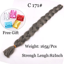 Load image into Gallery viewer, 41 inch Synthetic Braiding Hair 165g Crochet Jumbo Braids Hair Extensions 3pcs/lot Pure Color Orange Red  Yellow Purple
