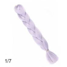 Load image into Gallery viewer, 24Inch Synthetic Long Jumbo Ombre Braiding Hair  For Women Colorful Braids 100g Rainbow Hair Gray  Black Trend Way