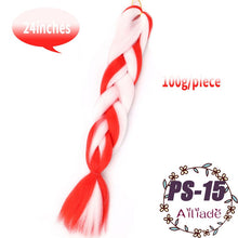 Load image into Gallery viewer, AILIADE 24 inch Jumbo Braids Long Ombre Synthetic High Temperature Braiding Kanekalon Hair Extensions African White Black Women
