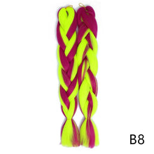 Load image into Gallery viewer, Aigemei 24'' Inter-color Jumbo Braids Long Synthetic Braiding Hair Crochet Braid Hair Extensions Red Yellow Blue Mix Color
