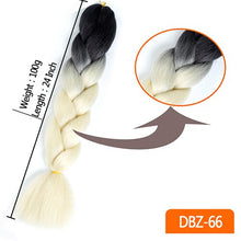 Load image into Gallery viewer, 24inch Synthetic HairPieces Braids Jumbo Hair Extensions Braiding Rainbow Blue Pink Blonde Purple Ombre DreadLock Braid MUMUPI