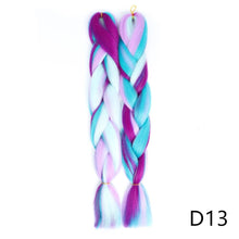 Load image into Gallery viewer, Aigemei 24'' Inter-color Jumbo Braids Long Synthetic Braiding Hair Crochet Braid Hair Extensions Red Yellow Blue Mix Color