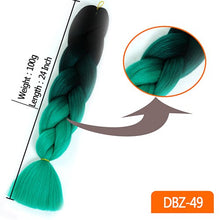 Load image into Gallery viewer, 24inch Synthetic HairPieces Braids Jumbo Hair Extensions Braiding Rainbow Blue Pink Blonde Purple Ombre DreadLock Braid MUMUPI