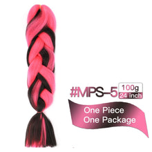Load image into Gallery viewer, MSTN Synthetic Hair Ombre Long Straight Fake Braiding Hair Extension for Braids Jumbo Hair Hazel Braids Pink Hair Extensions