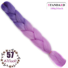 Load image into Gallery viewer, AILIADE 24 inch Jumbo Braids Long Ombre Synthetic High Temperature Braiding Kanekalon Hair Extensions African White Black Women