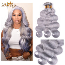 Load image into Gallery viewer, Grey Bundles Human Hair Peruvian Body Wave Human Hair Bundles Grey Body Wave Remy Hair Extensions Dorisy Hair