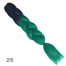 Load image into Gallery viewer, 24Inch Synthetic Long Jumbo Ombre Braiding Hair  For Women Colorful Braids 100g Rainbow Hair Gray  Black Trend Way
