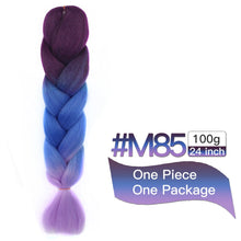 Load image into Gallery viewer, MSTN Synthetic Hair Ombre Long Straight Fake Braiding Hair Extension for Braids Jumbo Hair Hazel Braids Pink Hair Extensions