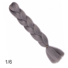 Load image into Gallery viewer, 24Inch Synthetic Long Jumbo Ombre Braiding Hair  For Women Colorful Braids 100g Rainbow Hair Gray  Black Trend Way