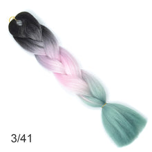 Load image into Gallery viewer, 24Inch Synthetic Long Jumbo Ombre Braiding Hair  For Women Colorful Braids 100g Rainbow Hair Gray  Black Trend Way