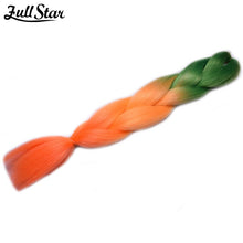 Load image into Gallery viewer, Full Star 24 Inch Synthetic Braiding Hair Jumbo Braids Ombre Jumbo Hair Extension For Women DIY Hair Braids Blue Green Yellow
