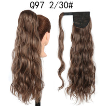 Load image into Gallery viewer, Synthetic Wave Ponytail Long Hollywood Wave Ponytail Wrap Around Body Wave Clip in Hairpiece Blonde Curly Ponytail for Women
