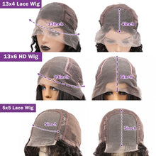 Load image into Gallery viewer, 13x6 Transparent Body Wave Lace Wig Human Hair Wigs Brazilian Remy 30 32 inch Water Wave 5x5 Lace Closure Frontal Wig For Women