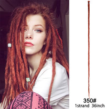 Load image into Gallery viewer, 5 Strands Synthetic 20 36inch Handmade Dreadlocks Hair Extensions Crochet Braid Hairpiece For Women/Men Pink Blue Crochet Hair