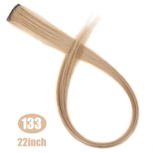 Load image into Gallery viewer, Lupu Synthetic Colorful Highlight Rainbow Hair Extensions Clip In One Piece 22 Inches Long Straight False Hair Pieces For Women