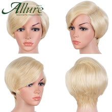 Load image into Gallery viewer, Short Blonde Pixie Cut Bob Human Hair Wigs Natural Black Part Lace Front Wigs Women Cheap Brazilian Human Hair Lace Wig Allure