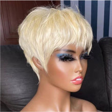 Load image into Gallery viewer, BeiSDWig Mixed Synthetic Wigs for Black/White Women Short Green Hair Wig Heat Reistant Hairstyles for Women Haircuts