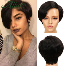 Load image into Gallery viewer, Short Blonde Pixie Cut Bob Human Hair Wigs Natural Black Part Lace Front Wigs Women Cheap Brazilian Human Hair Lace Wig Allure