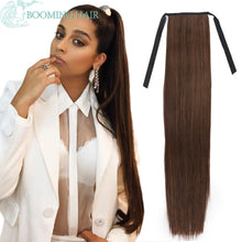 Load image into Gallery viewer, Curly Ponytail Extensions Clip in Synthetic Drawstring Ponytail Wig Long 32Inch Water Wave Afro Pony Tail Women Hairpiece False