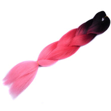 Load image into Gallery viewer, Full Star 24 Inch Synthetic Braiding Hair Jumbo Braids Ombre Jumbo Hair Extension For Women DIY Hair Braids Blue Green Yellow