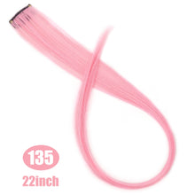 Load image into Gallery viewer, Lupu Synthetic Colorful Highlight Rainbow Hair Extensions Clip In One Piece 22 Inches Long Straight False Hair Pieces For Women