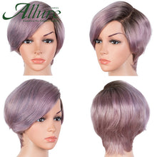 Load image into Gallery viewer, Short Blonde Pixie Cut Bob Human Hair Wigs Natural Black Part Lace Front Wigs Women Cheap Brazilian Human Hair Lace Wig Allure