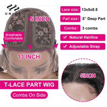 Load image into Gallery viewer, Unice Hair Natural Wave Bob Wigs Human Hair Short Human Hair T Part Lace Wig 13x5x1 Lace Part Wig Natural Wavy Hair for Women