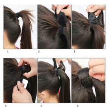 Load image into Gallery viewer, Synthetic Wave Ponytail Long Hollywood Wave Ponytail Wrap Around Body Wave Clip in Hairpiece Blonde Curly Ponytail for Women