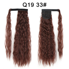 Load image into Gallery viewer, Corn Wavy Long Ponytail Synthetic Hairpiece Wrap Clip On Hair Extensions Ombre Brown Pony Tail Blonde Fack Hair