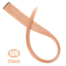 Load image into Gallery viewer, Lupu Synthetic Colorful Highlight Rainbow Hair Extensions Clip In One Piece 22 Inches Long Straight False Hair Pieces For Women